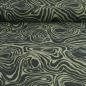 Preview: Baumwoll-Stretch animalprint Zebra olive schwarz